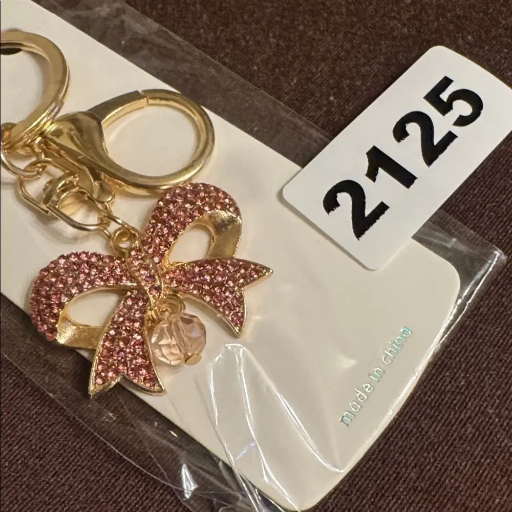 2125 Rhinestone Bow Key Ring,‎ Bag Charm